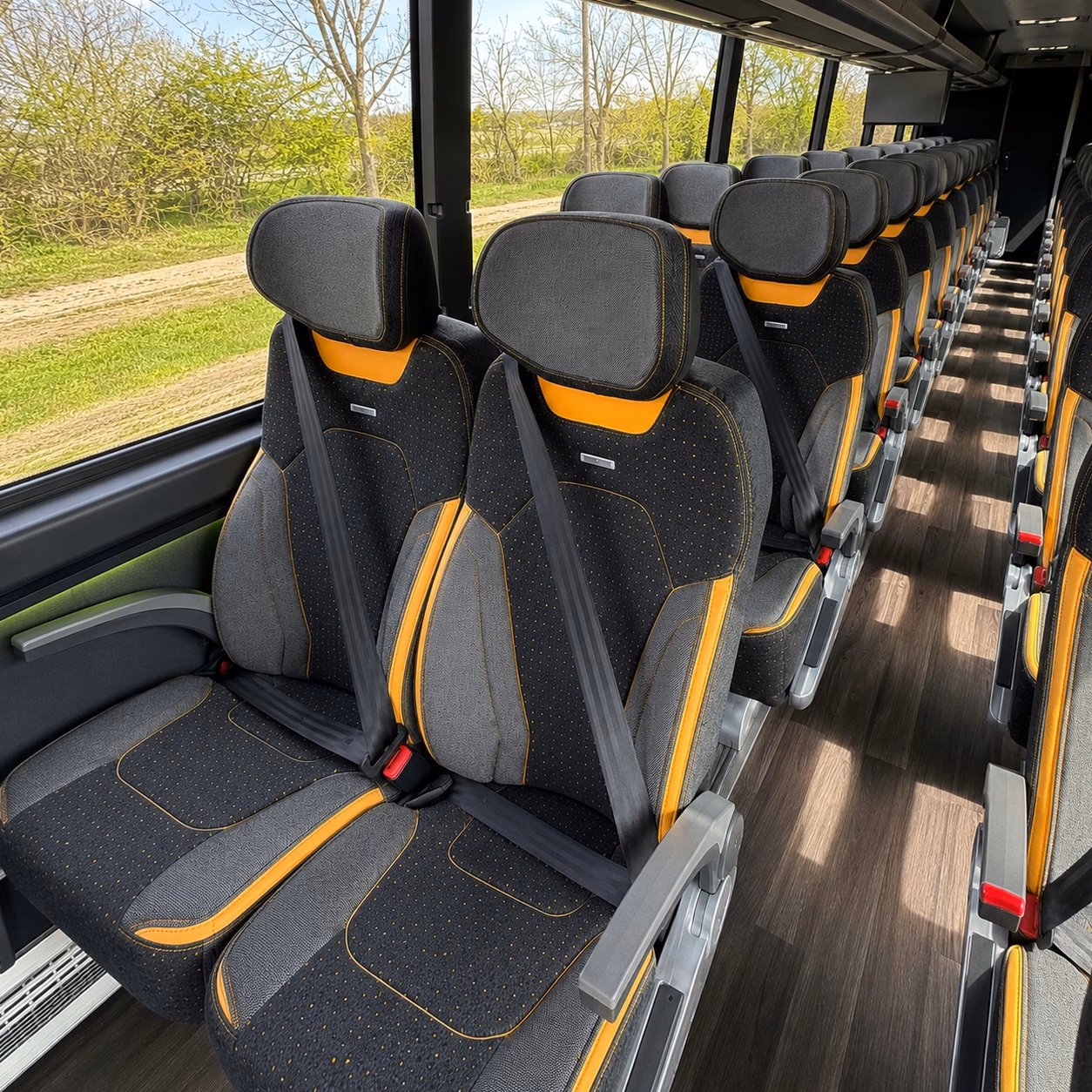 san mateo charter bus rental inside